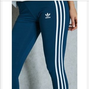 ADIDAS teal three striped leggings